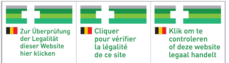 Het Europese logo voor vergunde internetapotheken in België
